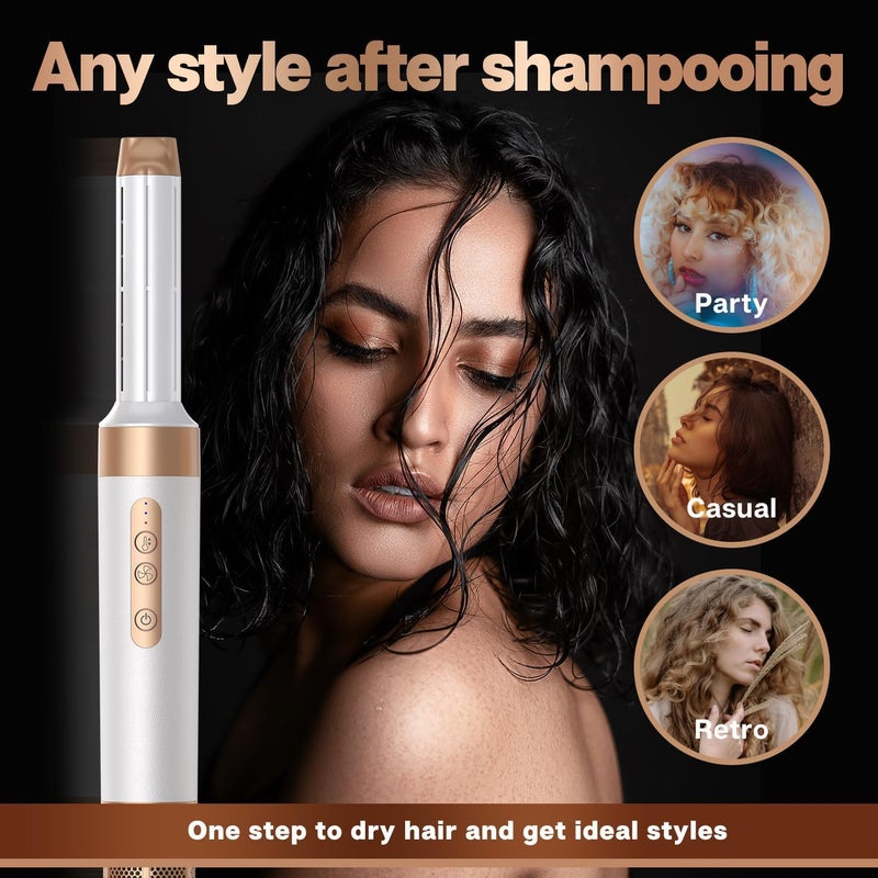 trylater 7 in One Blow Dryer Brush, Negative Ion Hair Dryer Brush Set Upgrade Hot Air Brush Air Styler Curling Wrap Air Curler, Curling Iron Hair Styling Tools As A Gift for Straight/Curl/Drying/Smoothing - Image 5